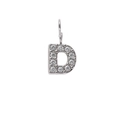 Sparkling pavé-set crystal letter D pendant made of durable silver stainless steel - Letter D / Steel