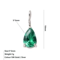 Ciondolo a goccia in zircone verde 5x3mm finitura dorata per creazione gioielli - Maggio Verde - Argento