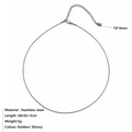 Collar de cadena de eslabones en acero inoxidable plateado con detalle de cilindro - 38+5 / Platino