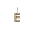 Mini 14K gold plated letter E pendant with sparkling micro-pave crystals for DIY necklaces - Letter E / Gold