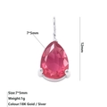Ciondolo in zirconia rosa a goccia 7x5mm con castone a griffe e gancio in argento - Luglio Rosa - Acciaio