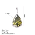 Κρεμαστό δάκρυ με πράσινο ζιργκόν κοπής pear 8x6mm και ασημί φινίρισμα - Αύγουστος Λαχανί (Μόνο Μενταγιόν) / Χρώμα Ατσαλιού