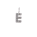Sparkling micro-pave letter E pendant in silver finish with clear zircon stones - Letter E / Steel