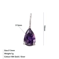 Ciondolo in zircone viola a goccia con montatura in argento per gioielli fai da te - Giugno Viola - Argento