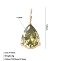 Ciondolo a goccia in zircone 7x5mm con finiture opzionali in oro 18K e argento - Agosto Verde Chiaro - Oro