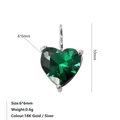 Grüner herzförmiger 6x6mm Zirkon-Anhänger mit silberner Krappenfassung und Öse - Mai Grün - Silber