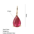 Ciondolo a goccia in zircone rosso con placcatura oro 18K accessorio per gioielli - Luglio Rosa - Oro