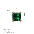 Ciondolo con zircone verde taglio smeraldo, montatura in oro 18K e pietra 7x7mm - Maggio Verde - Oro