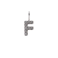 Silver letter F pendant accessory with cubic zirconia inlay and durable plating - Letter F / Steel