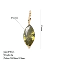Pendentif en zircone jaune-vert en forme de feuille dorée pour bijoux DIY - Août Vert Clair - Or
