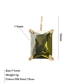 Ciondolo rettangolare in pietra verde oliva placcato oro 18K 7x5mm gioielleria - Agosto Verde Chiaro - Oro