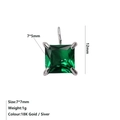 Ciondolo minimalista in zircone verde quadrato 7x7mm con montatura in argento - Maggio Verde - Argento