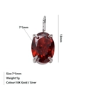 Birthstone pendant with 7x5mm oval red garnet in silver claw setting for jewelry DIY - January Red - Silver