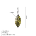 Pendentif pierre de naissance marquise vert olive en acier inoxydable 8x3mm - Août Vert Clair - Argent