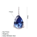 Ciondolo in zircone blu scuro taglio a pera con pietra a goccia 7x5mm in argento - Settembre Blu Reale - Argento