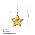 Macro detail of 5x5mm star pendant with yellow zircon in 18K gold-plated setting - November Light Yellow - Gold