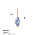 Ciondolo marquise in zircone blu placcato oro 18K minimalista con gemma da 6*2mm - Settembre Blu Reale - Oro
