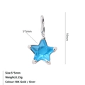 Detailed macro view showing the 5x5mm star-shaped zircon pendant with 10mm total height - December Lake Blue - Silver