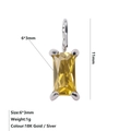 Ciondolo in zirconia gialla 6x3mm con finitura argentata per creazione di gioielli - Novembre Giallo Chiaro - Argento