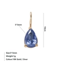 Elegante ciondolo in zircone blu a goccia 5x3mm incastonato in acciaio inossidabile oro 18K - Settembre Blu Reale - Oro