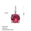 Red 4mm zircon charm in silver setting for DIY jewelry making with 18K gold finish - July Birthstone Pendant (Rose Red) / Steel