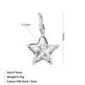 Macro detail of 5x5mm star-shaped cubic zirconia pendant with secure five-prong setting - April White - Silver