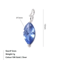 Pendentif pierre de naissance zircon bleu taille marquise avec finition argent - Septembre Bleu Royal - Argent