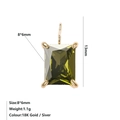 Ciondolo dorato minimalista con pietra preziosa verde oliva taglio smeraldo 8x6mm - Agosto Verde Chiaro - Oro