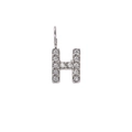 Sparkling 14K silver letter H pendant with micro-paved diamonds for DIY necklaces - Letter H / Steel