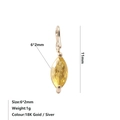 Ciondolo con zircone giallo taglio marquise placcato oro 18 carati da 6x2 mm - Novembre Giallo Chiaro - Oro