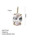 Pendentif pierre de naissance ovale 7x5mm avec placage en or 18 carats et griffes - Avril Blanc - Or