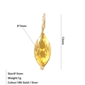 Pendentif pierre de naissance jaune marquise en plaqué or 18K, breloque acier 8x3mm - Novembre Jaune Clair - Or