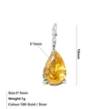 Ciondolo a goccia in zircone giallo 5x3mm in argento per la creazione di gioielli - Novembre Giallo Chiaro - Argento