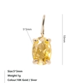 Lussuoso ciondolo in acciaio inossidabile dorato 18K con zircone giallo 5x3mm - Oro / Novembre Giallo Chiaro (Colore Citrino)
