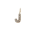 Golden letter J alphabet pendant with sparkling rhinestones for DIY jewelry making - Letter J / Gold