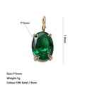Pendentif pierre de naissance ovale verte 7*5mm sur monture acier plaqué or 18K - Mai Vert - Or