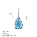 Ciondolo in zircone blu a forma di pera con castone in argento per gioielli fai da te, 5x3mm - Dicembre Blu Lago - Argento