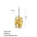 Ciondolo minimalista in zircone giallo ovale 5x3mm con placcatura in oro 18K e argento - Colore acciaio / Novembre Giallo Chiaro (Colore Citrino)