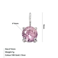 Pink cubic zirconia round pendant with 4mm size in 18K gold finish for jewelry DIY - October Birthstone Pendant (Pink) / Steel