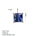 Ciondolo geometrico con zircone blu taglio quadrato 7x7mm con finitura in argento puro - Settembre Blu Reale - Argento