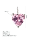 Rosa Herz-Zirkonia-Anhänger mit Silberbasis für elegante DIY-Schmuckstücke, 6x6mm - Oktober Rosa - Silber