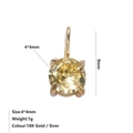4x4mm round yellow zircon pendant with 18K gold plating for DIY jewelry making - November Birthstone Pendant (Light Yellow) / Gold