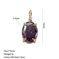 Pendentif pierre de naissance violette ovale plaqué or 18K pour bijoux DIY - Juin Violet - Or