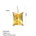 Ciondolo minimalista con gemma gialla 8x6mm e finitura placcata in oro 18 carati - Novembre Giallo Chiaro - Oro