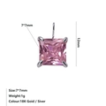Ciondolo in zircone rosa taglio princess 7mm con finitura argento per gioielli - Ottobre Rosa - Argento