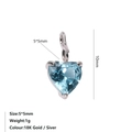 Colgante de corazón en circonita azul claro con acabado plateado 5x5mm - Marzo Azul Claro - Plata