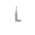 Mini 14K gold pendant with sparkling pavé crystals in letter L shape for DIY jewelry - Letter L / Steel