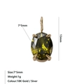 Pendentif pierre de naissance ovale vert olive avec sertissage à quatre griffes en or 18k - Août Vert Clair - Or