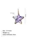 Pendentif étoile en zircon violet plaqué or 14K avec des dimensions 11x11mm - Violet - Doré