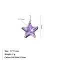 Pendentif étoile en argent avec zircon violet et spécifications de taille détaillées - Violet-Argent
